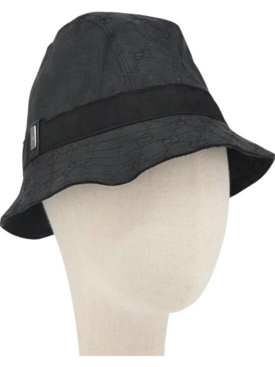 GUCCI GG Canvas Bucket Hat L Black Auth hk3506 main image 9